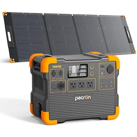 pecron E1500LFP 2200W Solar Generator with 200W Panel Included Portable Power Station with 200W Solar Panel Cover