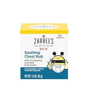 Zarbee’s Baby Soothing Chest Rub with Eucalyptus & Lavender, Petroleum-Free Safe and Effective Formula, 1.5 Ounce