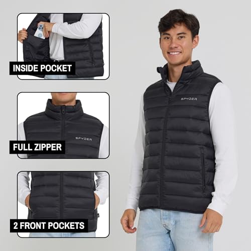 Spyder Puffer Vest for Men – Lightweight Quilted Outdoor Vest with Pockets, Puffer Vest Jacket for Men3