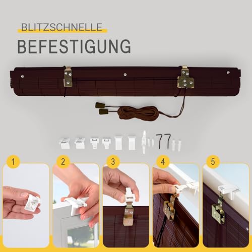 Sol Royal Bambusrollo Sichtschutz Fenster Rollo ohne Bohren mit Klemmfix – Ansicht 7