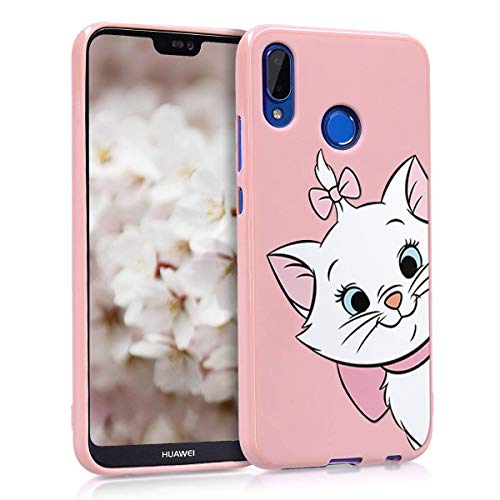 ZhuoFan Cover per Huawei P20 Lite, Custodia Cover Silicone Rosa con Disegni Ultra Slim TPU Morbido Antiurto 3D Cartoon Bumper Case Protettiva per Huawei P20 Lite, Gatto