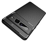 KUGEW for Google Pixel 7 Pro Case, Luxury Carbon Fiber & Flexible Silicone Bumper Cover [Wireless Ch