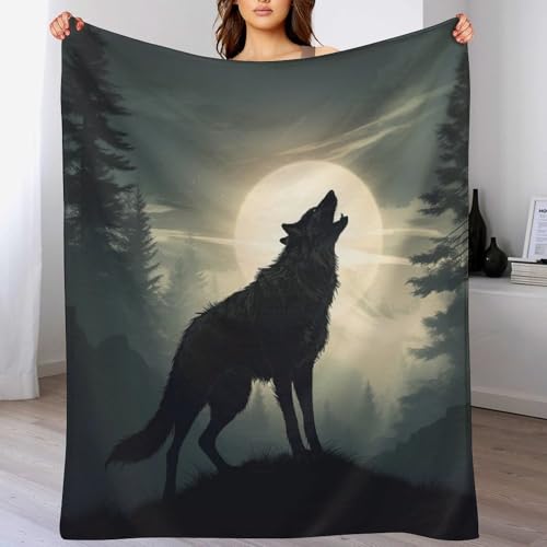 Manta de franela para sofá de lobo que abraza tu hogar con calidez 2