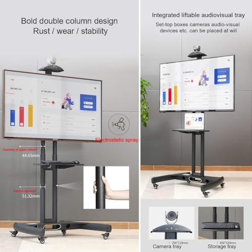 Soporte móvil para TV con altura ajustable y giro universal miniatura 2