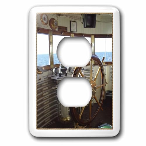 Roue de bateau dans roue de grenier double prise décoration murale vintage