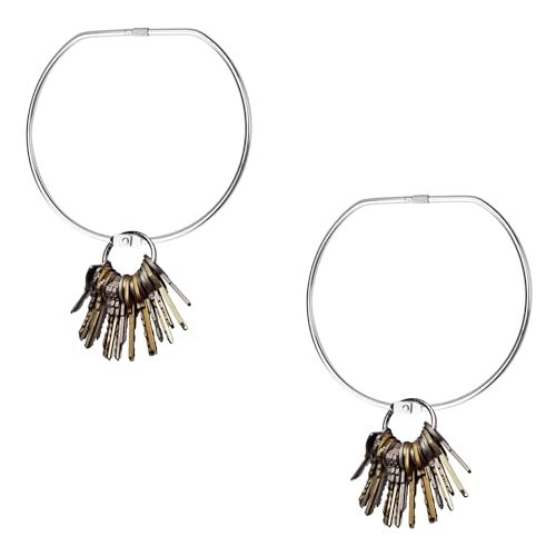 AMONENZ 2 Pezzi Cerchio Metallo, Anelli Portaoggetti in Metallo, 150 mm Anelli Portachiavi, Design con Apertura a Bullone, per Cucina, Bagno, Asciugamani