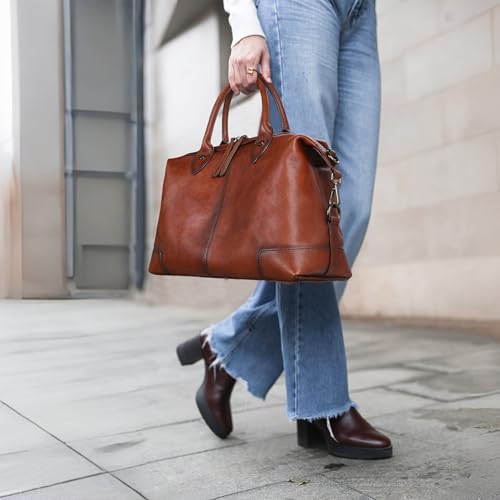 Bolso Satchel Tote de Cuero Genuino para Mujer miniatura 2