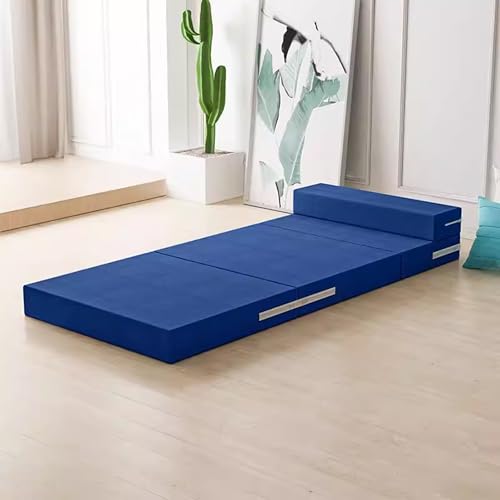 DUOLEH Colchón plegable de tres pliegues con almohada, colchón de cuna de viaje con funda extraíble lavable, cama portátil de espuma viscoelástica para viajes, camping, cama de invitados (200 x 70 x 8