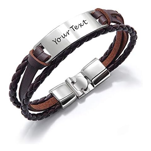 howson london Personalised Engraved Leather Bracelet Cover