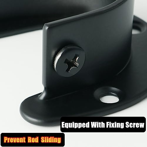 Alise Curtain Rod Holder Bracket 1''Dia,Closet Rod Holders Wall Mounted,Ceiling Mount Curtain Rod Flange Brackets,Curved Shower Curtain Rod For Bathroom,Stainless Steel Matte Black Finish Fl8001Ub-4P,Pack Of 4 #TOP4