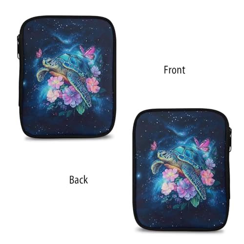Image of Turtle Crochet Hook Case with Web Pockets Butterfly Knitting Needle Case Portable Crochet Storage Organizer Empty for Airports and Parks Washable East to Carry