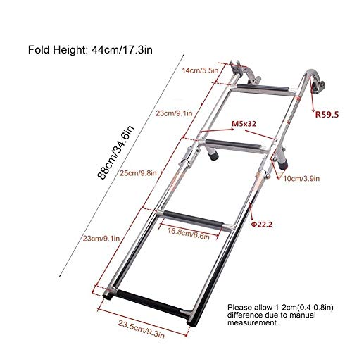 Escalera marina plegable de acero inoxidable 4 peldaños miniatura 5