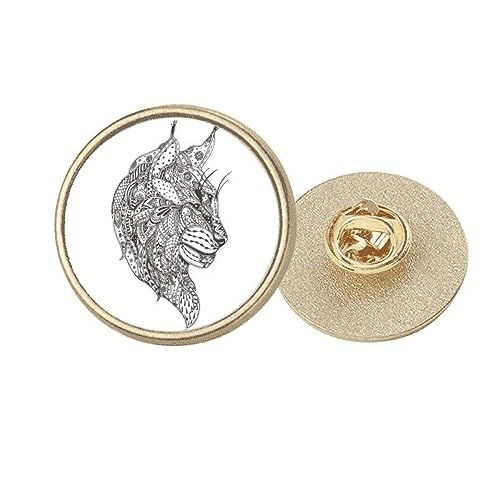 Broche ronde en métal doré motif chat taille M pour sublimer vos vestes au quotidien