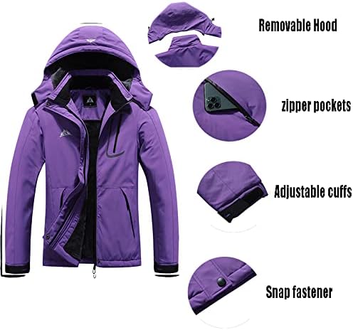 MOERDENG Women's Waterproof Ski Jacket Warm Winter Coat Outdoor Windbreaker Hiking Snowboarding Jacket - Image 6