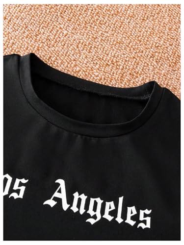 SweatyRocks Boy's Letter Graphic Tees Crewneck Short Sleeve Summer T Shirt Streetwear3