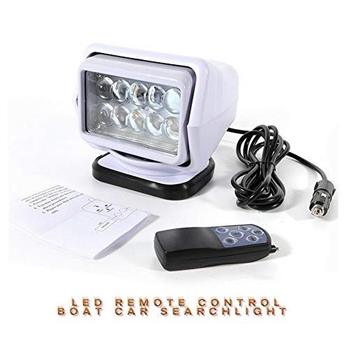 Searchlight TBVECHI 6000K 50W LED Remote Control Boat Car Searchlight Spotlight Magnetic Base