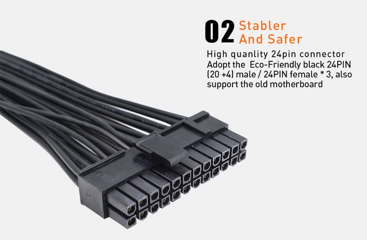Câble de démarrage synchronisation multi psu ATX 24Pin Molex pour 2 ou 3 alimentations PC