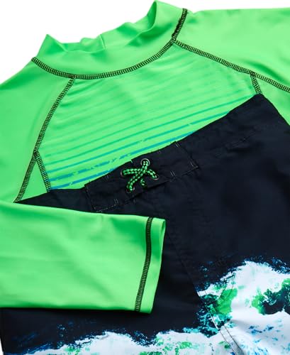 Body Glove Boys Swim Set - 2 Piece Boys Swim Trunks with Rash Guard UV Protection Swimsuit Kids Bathing Suits (Sizes 4-12)3