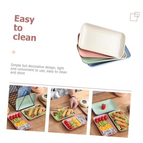 Set de 4 platos rectangulares para sushi miniatura 6