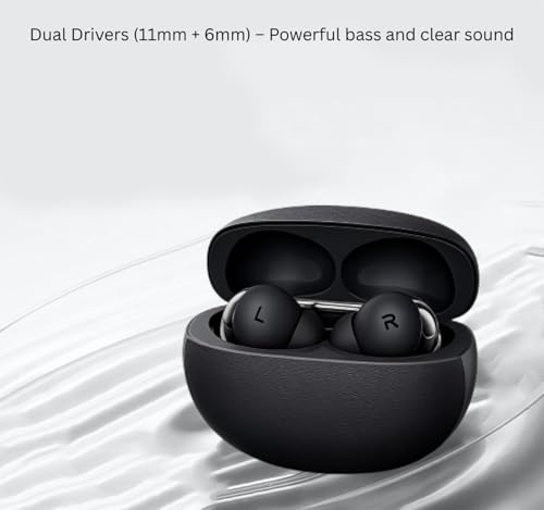 Image of Original Bluetooth for OnePlus Buds Pro 3 Premium Earbuds with Advanced Spatial Audio, Powerful Bass Drive, Smart Adaptive Noise Cancellation, Fast Auto Pairing (Black)