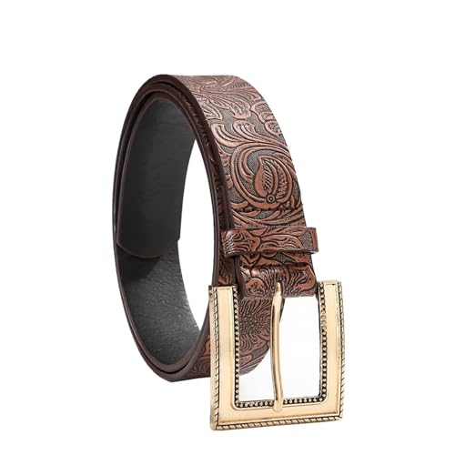 Carved Pin Buckle Belt for Jeans Pants Ethnic Embossed Pattern Waist Belt Western Styles PU Belt Women Men Waiststrap