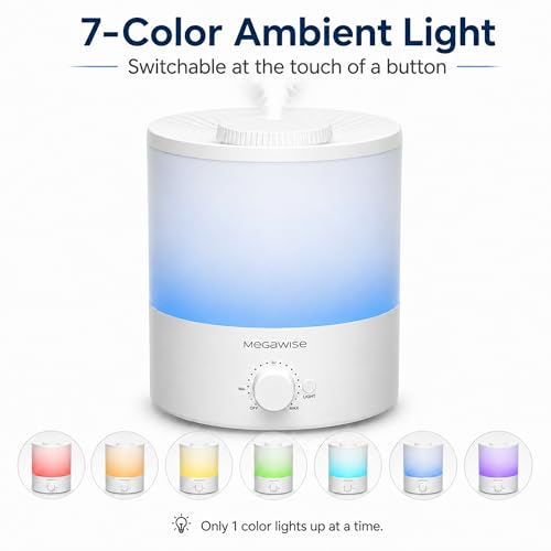 Image of MegaWise Ultrasonic Cool Mist Humidifier SK7620 - 1.5L Capacity, Whisper-Quiet Operation, Adjustable Mist Output, Auto Shut-Off - Ideal for Home, Office, Baby Room, and Bedroom