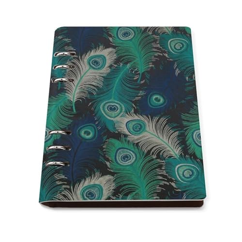 Carnet A5 Fresh Peacock imperméable à couverture plate et reliure 6 anneaux