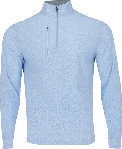 Greg Norman Weatherknit Boomerang Stretch 1/4 Zip Blue Haze Outerwear Men M