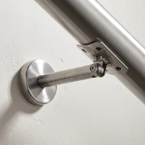 Support rampe escalier inox argenté 4 pièces pour fixation murale robuste - 6