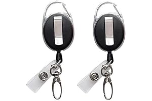 2-Pack Retractable Badge Reels with Claw Clasp for Medical ID Card Holders