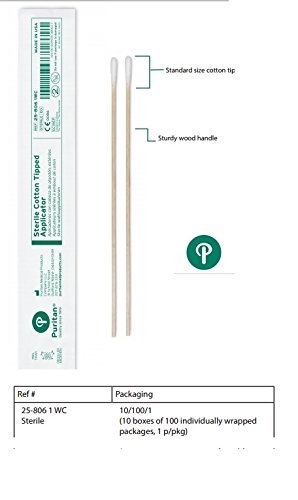 Puritan Medical 6" Sterile Standard Cotton Swab W/Wooden Handle - 25-806 2Wc - 2 Per Pkg - Box Of 200 #TOP2
