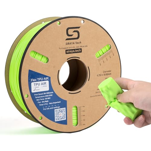 Image of Siraya Tech Flex TPU Air - Active Foaming 3D Printer Filament, Green, 1kg | Lightweight, Adjustable Hardness 65A-82A, High-Speed Printing, for Wearables, Sports Gear & Soft Prototypes
