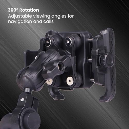 Image of TVS Premium Mobile Holder | 360 Rotation, One-Click Lock, Anti-Shake & Firm Grip | Universal Handlebar Mount for GPS & Navigation