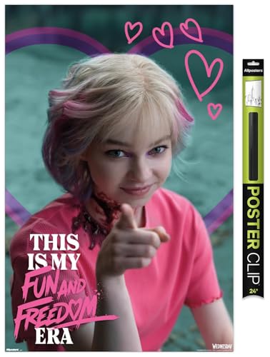 Trends International Wednesday: Season 2 (2025) - Enid Fun And Freedom Wall Poster, 34L x 22.4W, Premium Poster & Clip Bundle