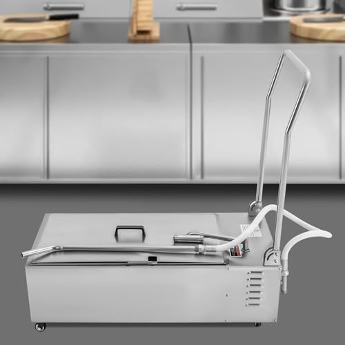 Komercyjny wózek z filtrem oleju 55 l, 370 W bez instalacji stalowej frytownicy z wężem. Przenośny mobilny separator smaru do konserwacji głębokiego smażenia w restauracji. Konstrukcja kaktowa