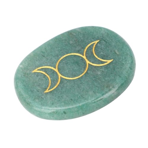Generic Piedra de Bolsillo, Piedra de Preocupación de Apariencia Suave, de Jade Natural Grabada para Prácticas de Meditación y Atención Plena (Aventurina verde)