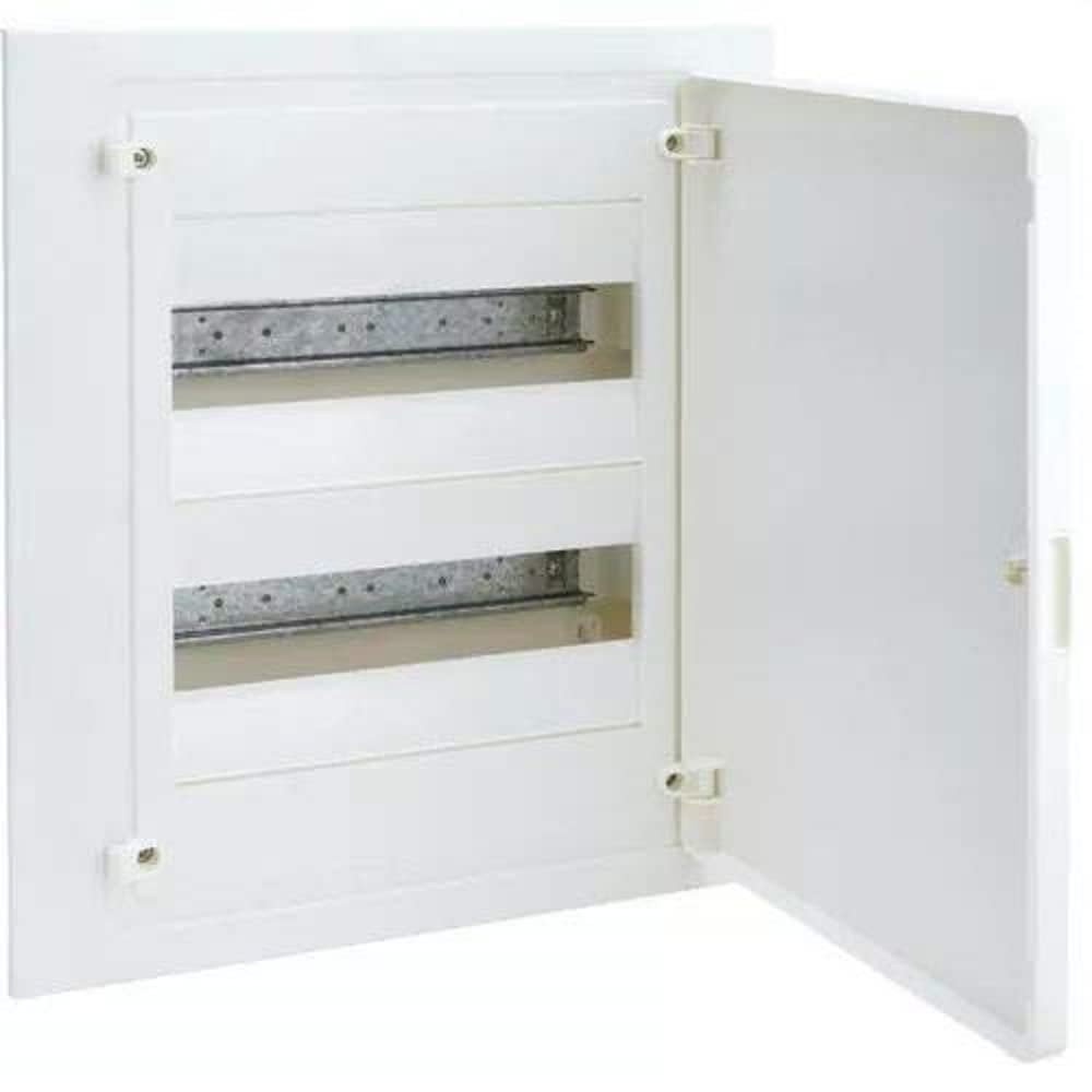 Caja empotrable golf serie VF, 2 filas, 24M, puerta op. blanca, regleta y chasis