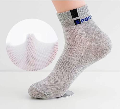 DOBRE 5 peças de meias atléticas masculinas de cano baixo, conjunto de meias esportivas de compressã
