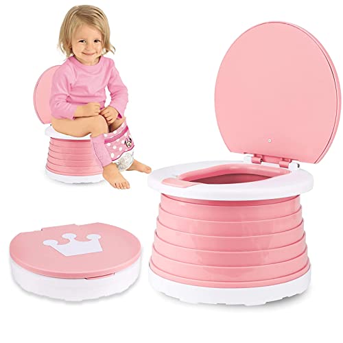 Baño, Sports PEIONO Inodoro Portátil, Orinal de Viaje Plegable Para Niños, Gran Capacidad de Carga, Sentarse Cómodamente, Fácil de Guardar y Limpiar, Diseñado para...