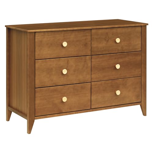 Image of Babyletto Sprout Baby Dresser for Nursery - 6-Drawer Dresser for Kids Bedroom - Double Chest of Drawers for Boys and Girls - GREENGUARD Gold Certified Wood Dresser for Living Room, Chestnut & Natural