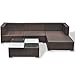 vidaXL Conjunto de Muebles de Jardín 5 Piezas Ratán Sintético Marrón Juego...