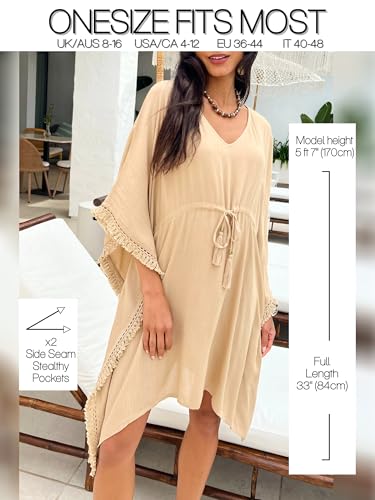 likemary Swimsuit Coverup for Women – Short Kaftan Dress Beach Cover Up – Lightweight Bathing Suit Cover Up for Swimwear4