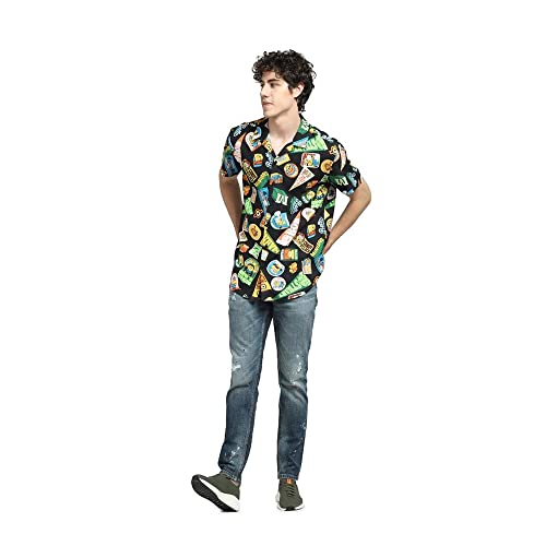 Image of JACK & JONES Men's Printed Regular Fit Rever /Resort Collar Casual Shirt
