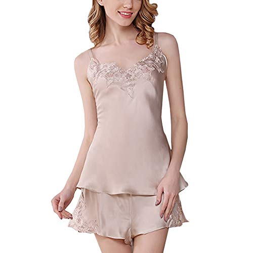 Chemise de nuit en 100% soie Valin : le luxe d'une nuisette brodée sans manches pour femme