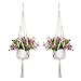 Produktbild MINERLELE Minerle Hängepflanze mit Seil zum Aufhängen, 2 Muster, für den Innenbereich, Makramee, große und kleine Wand-Hängepflanzen, Blumentopf-Halter für Decke, Outdoor, Garten, Balkon, Hängekorb