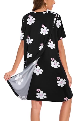 AVIIER Hospital Gowns for Women Open Back Adaptive Clothing Nightgowns Post Shoulder Surgery Dress2