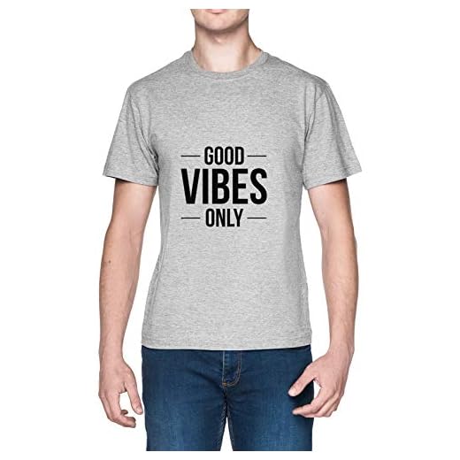 Good Vibes Only Gris Homme T-Shirt Taille L Grey Men's Tee Size L