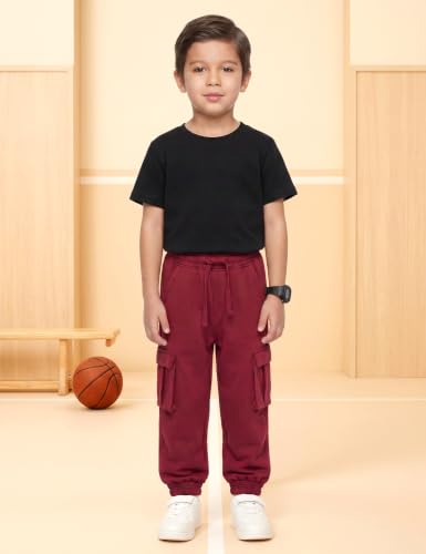 Image of Amazon Brand - Symbol Kids Boys Cotton Blend Solid Cargo Track Pant