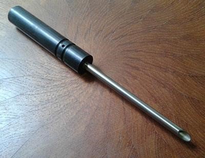 Shomer-Tec Titanium Deflator drains soft-skinned containers of liquids or gasses (i.e. tires, fuel cells, gas tanks, etc)
