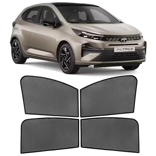 Image of Autostory Custom Fit Black Mesh Car Sunshade for Tata Altroz | UV & Heat Protection Car Window Curtains | Privacy Car Sun Shade | Breathable Vehicle Specific Side Window Shades